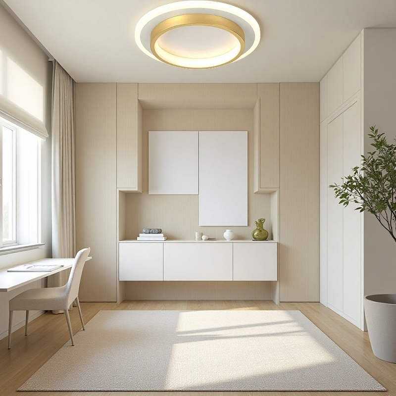 Luvo | Round Ceiling Light – Metal and Acrylic Ring Design