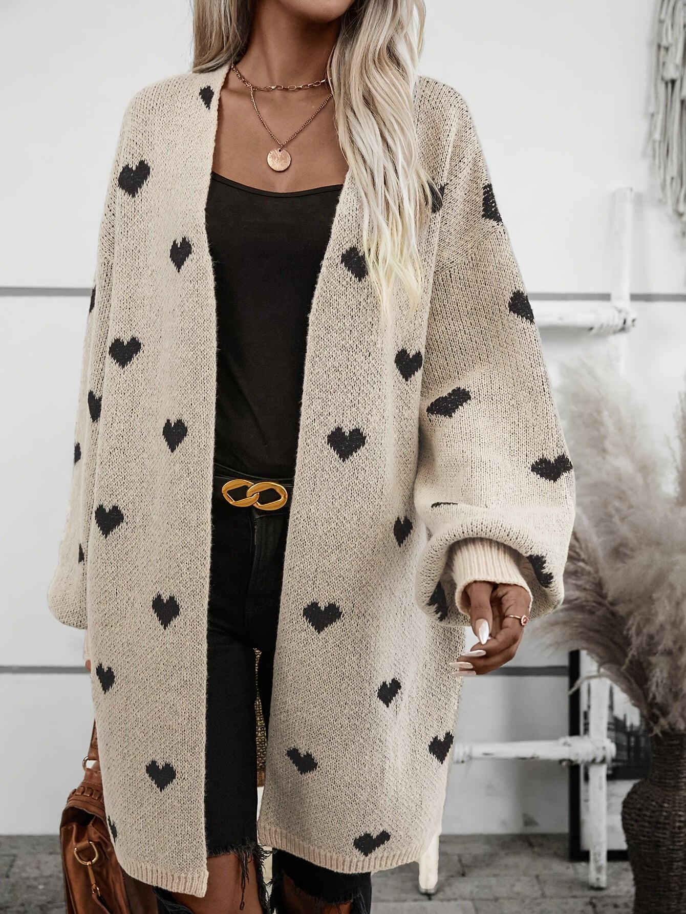 Luvo | Gilet pour femme avec motif cœur - Manches longues