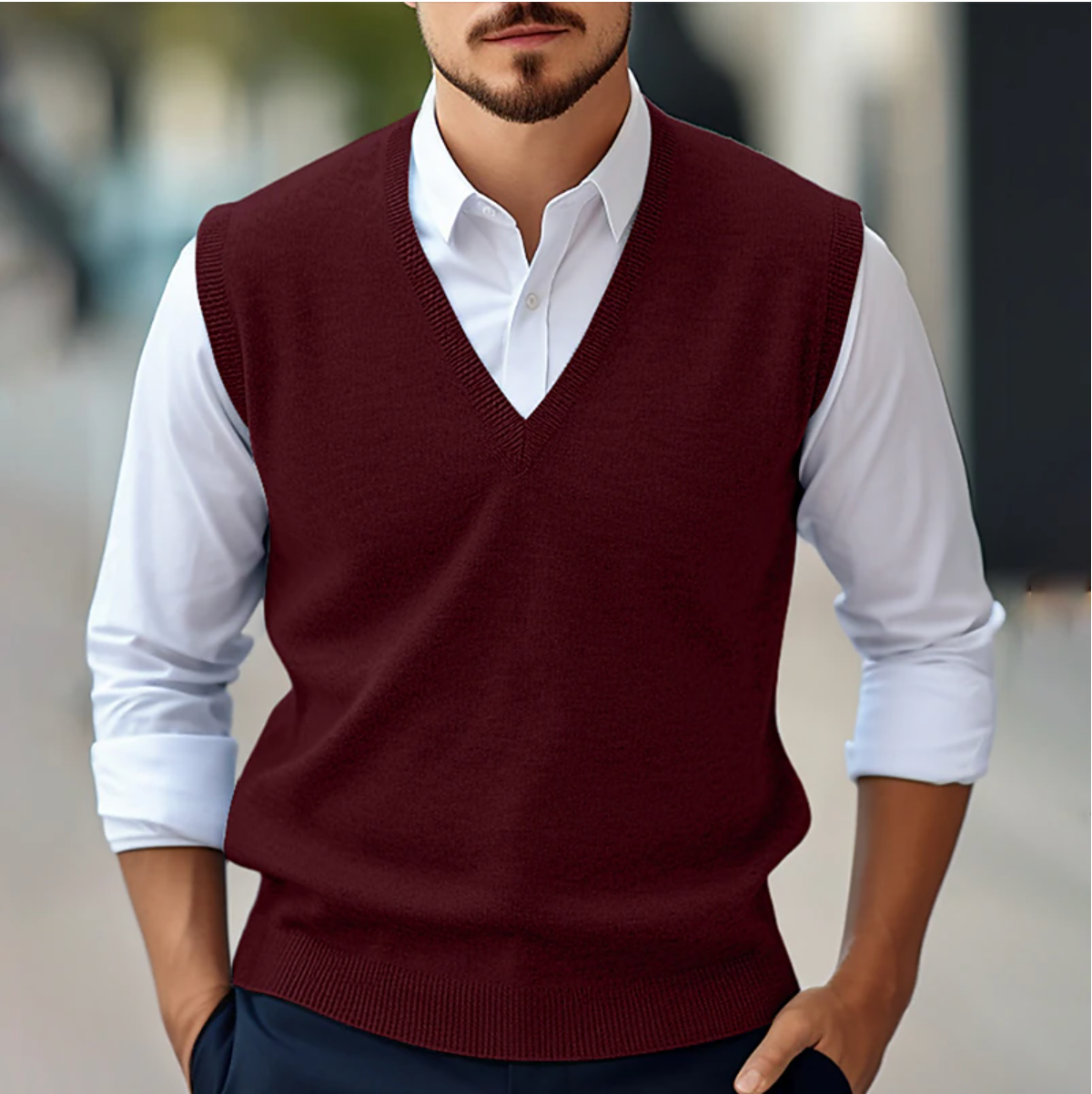 Luvo | Pull Sans Manches à Col en V – Élégant et Confortable