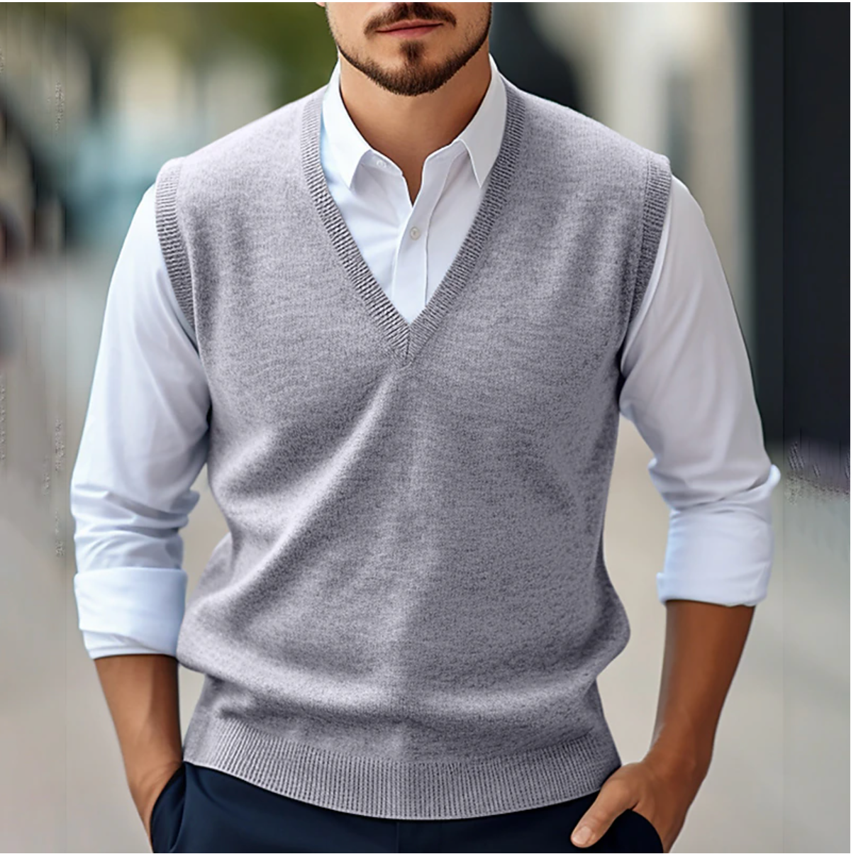 Luvo | Pull Sans Manches à Col en V – Élégant et Confortable