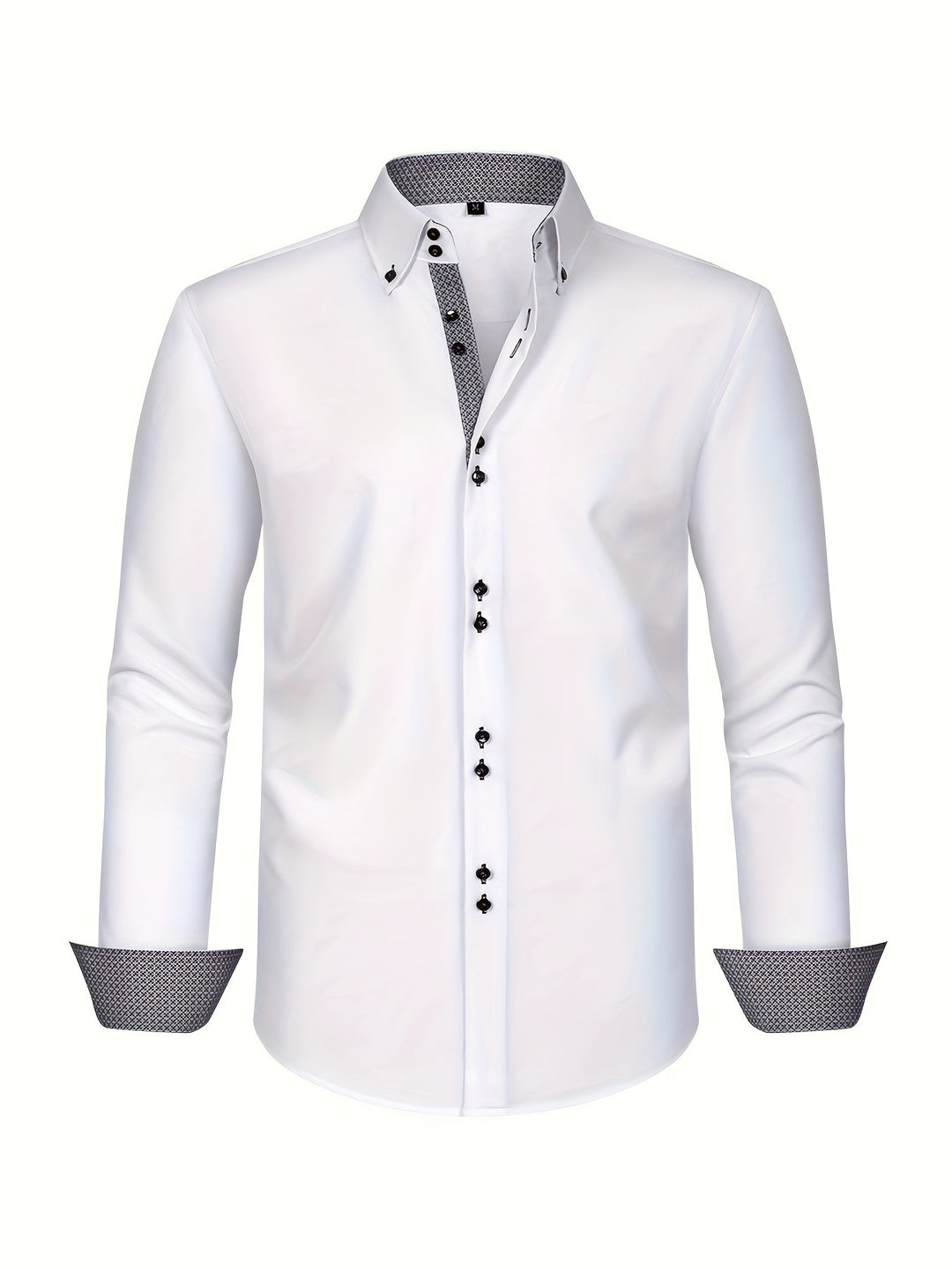 Luvo | Chemise Homme – Croisée, Extensible & Bleu Clair avec Poignets Contrastés