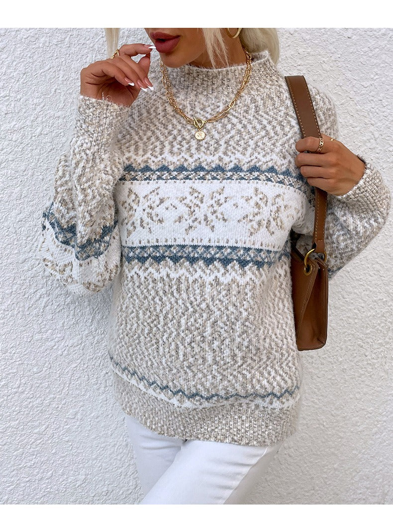 Luvo | Pull pour Femme – Coupe Ample – Motif Flocon de Neige