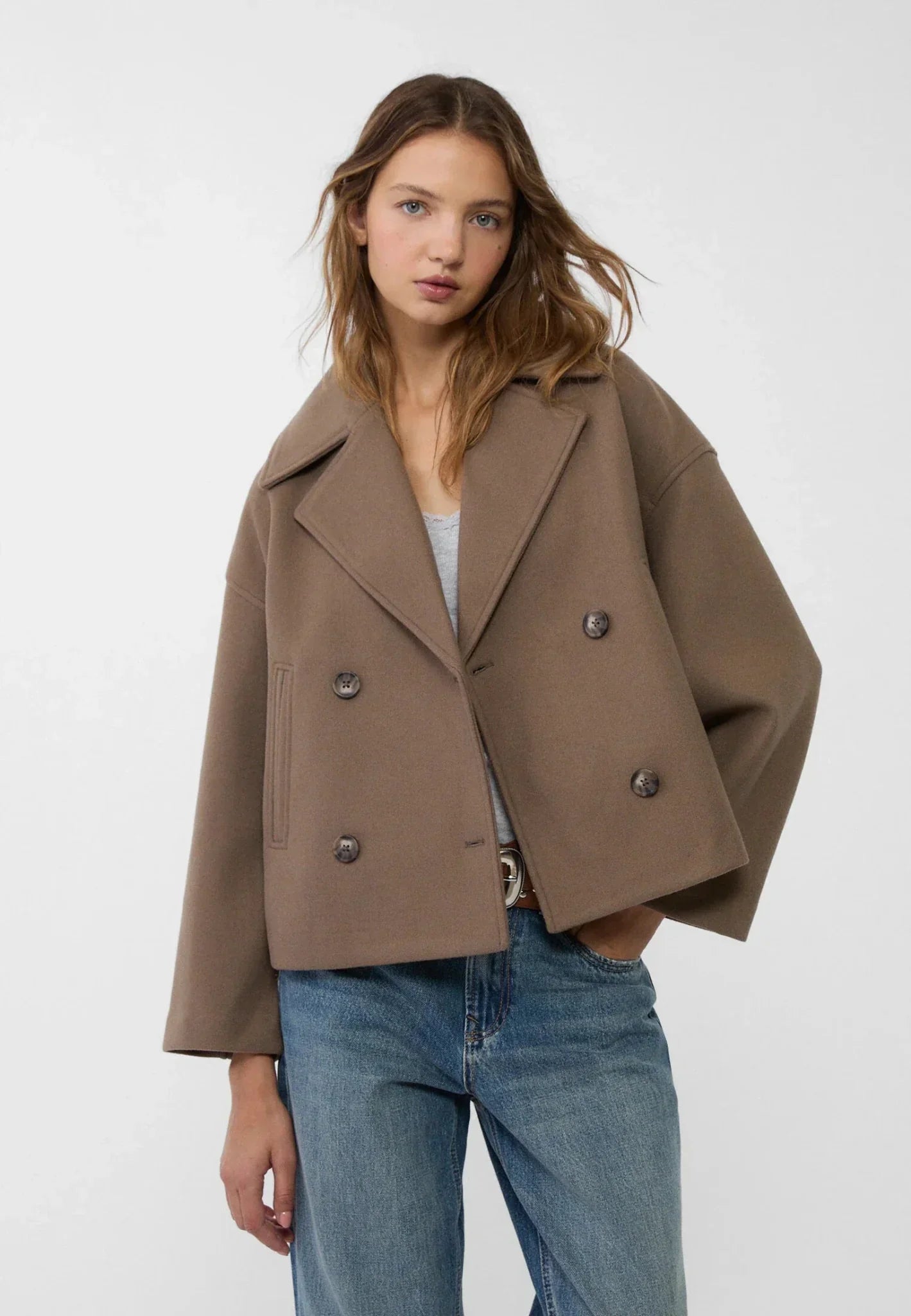 Luvo | Veste Courte pour Femme – Modèle Croisé à Double Boutonnage