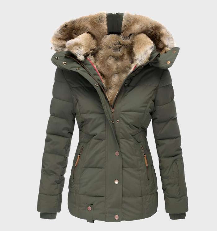 Luvo | Veste d’Hiver Femme Slim Fit avec Capuche
