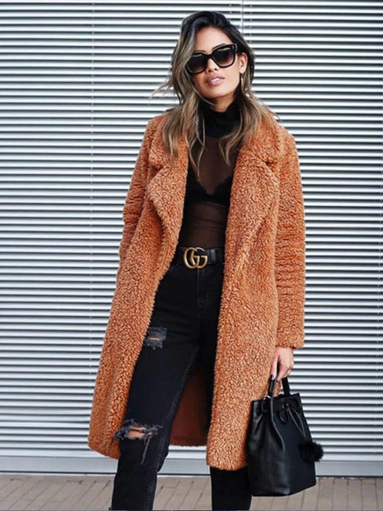 Luvo | Manteau Long en Teddy Chaud et Tendance pour Femme