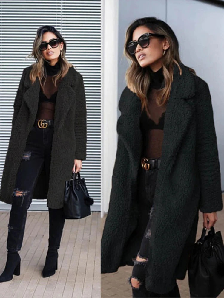 Luvo | Manteau Long en Teddy Chaud et Tendance pour Femme