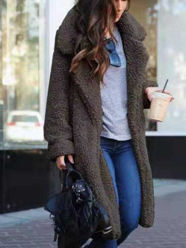 Luvo | Manteau Long en Teddy Chaud et Tendance pour Femme