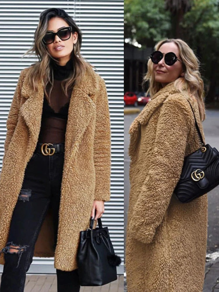 Luvo | Manteau Long en Teddy Chaud et Tendance pour Femme