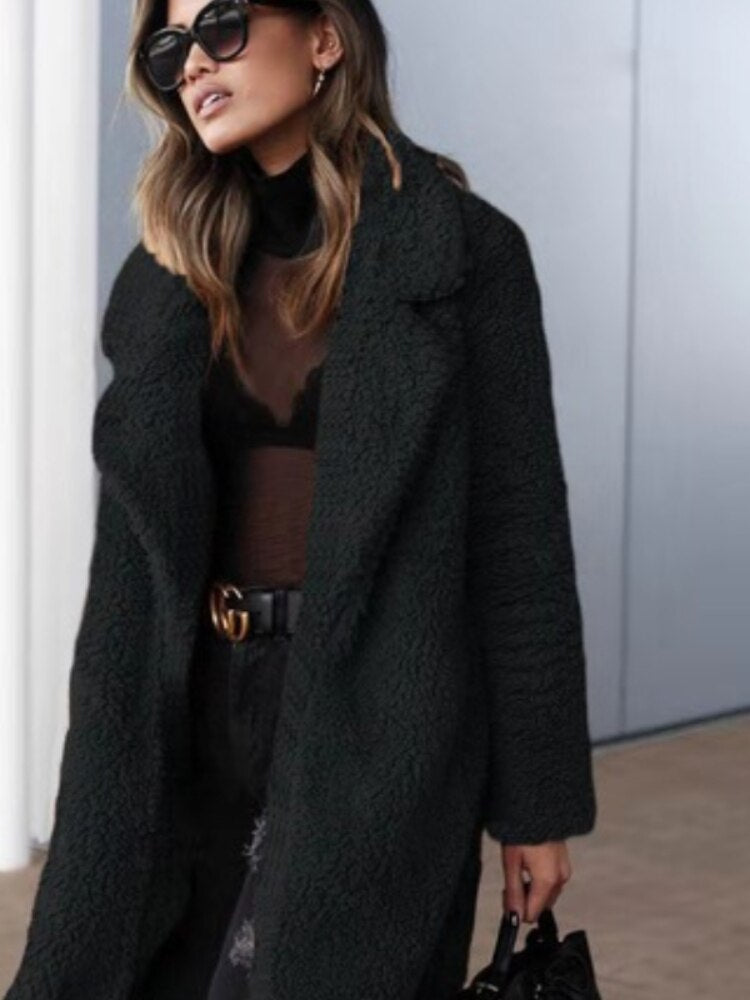 Luvo | Manteau Long en Teddy Chaud et Tendance pour Femme