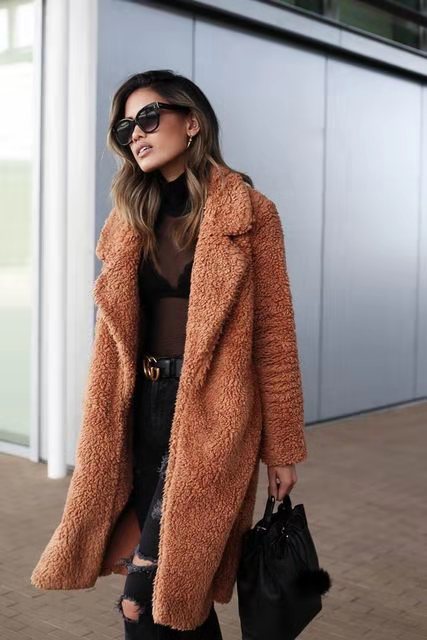 Luvo | Manteau Long en Teddy Chaud et Tendance pour Femme