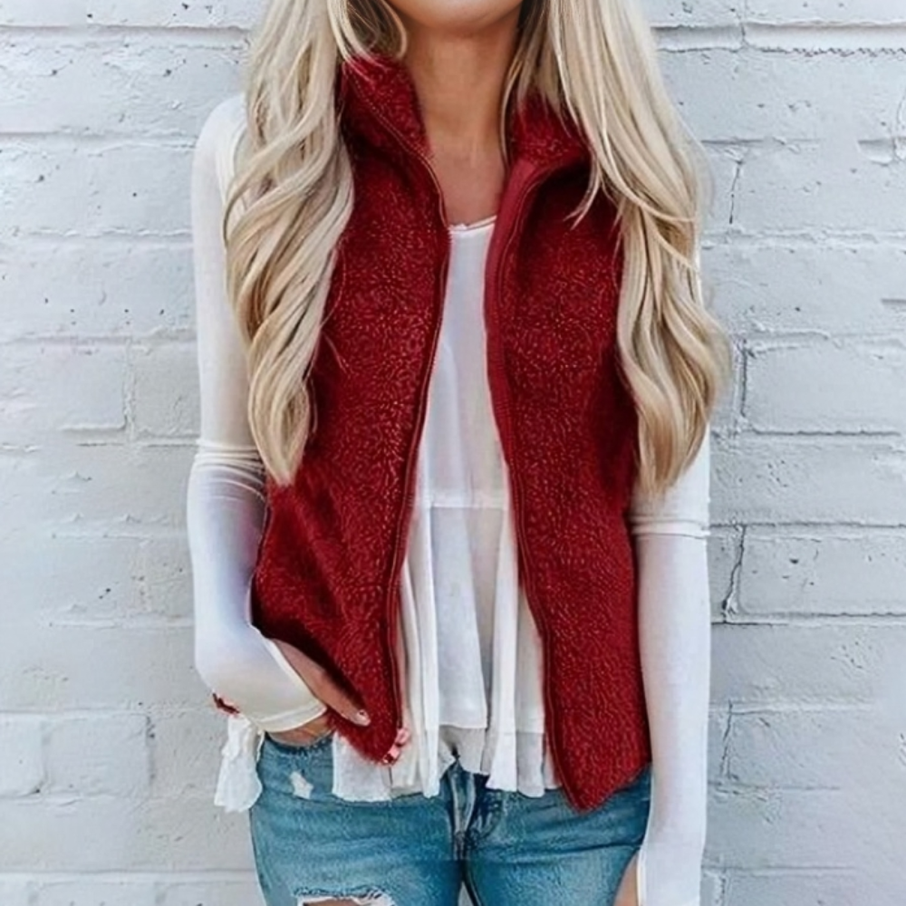Luvo | Gilet Douillet pour Femme – Avec Fermeture Éclair