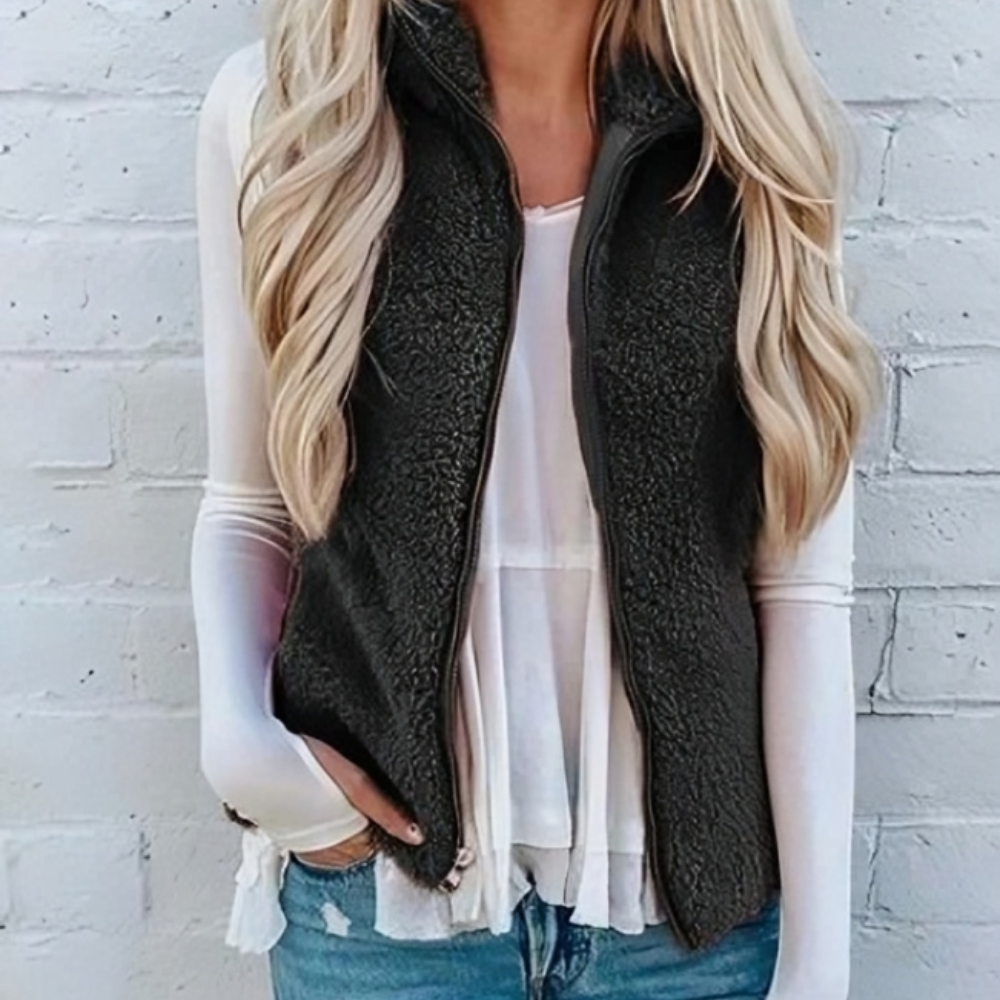 Luvo | Gilet Douillet pour Femme – Avec Fermeture Éclair