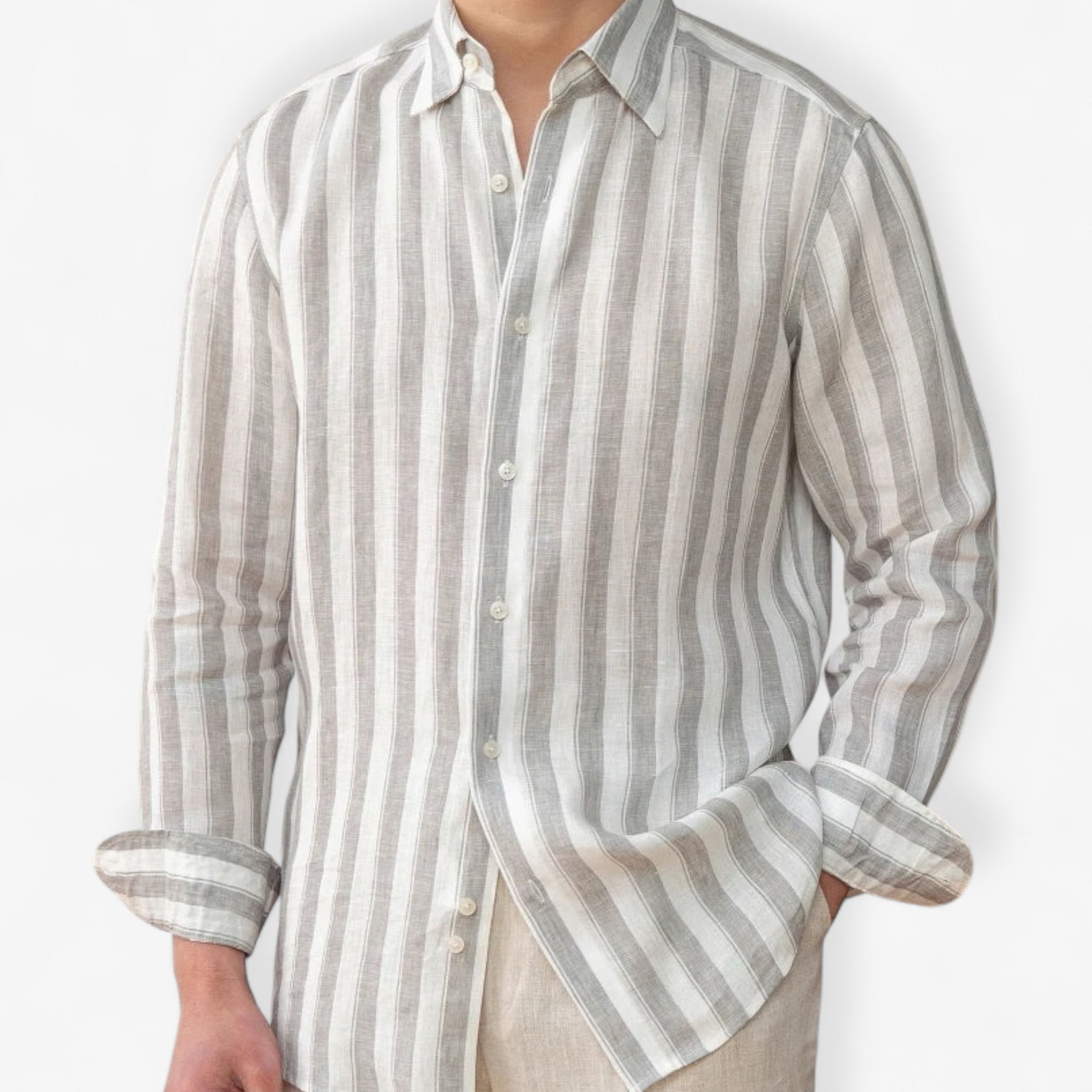 Luvo | Chemise d'été décontractée à fines bandes de lin