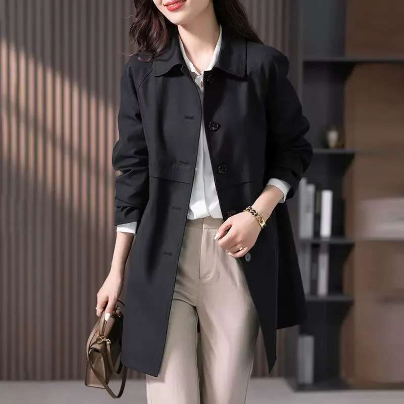 Luvo | Trench-Coat Court à Bouton Unique pour Femme