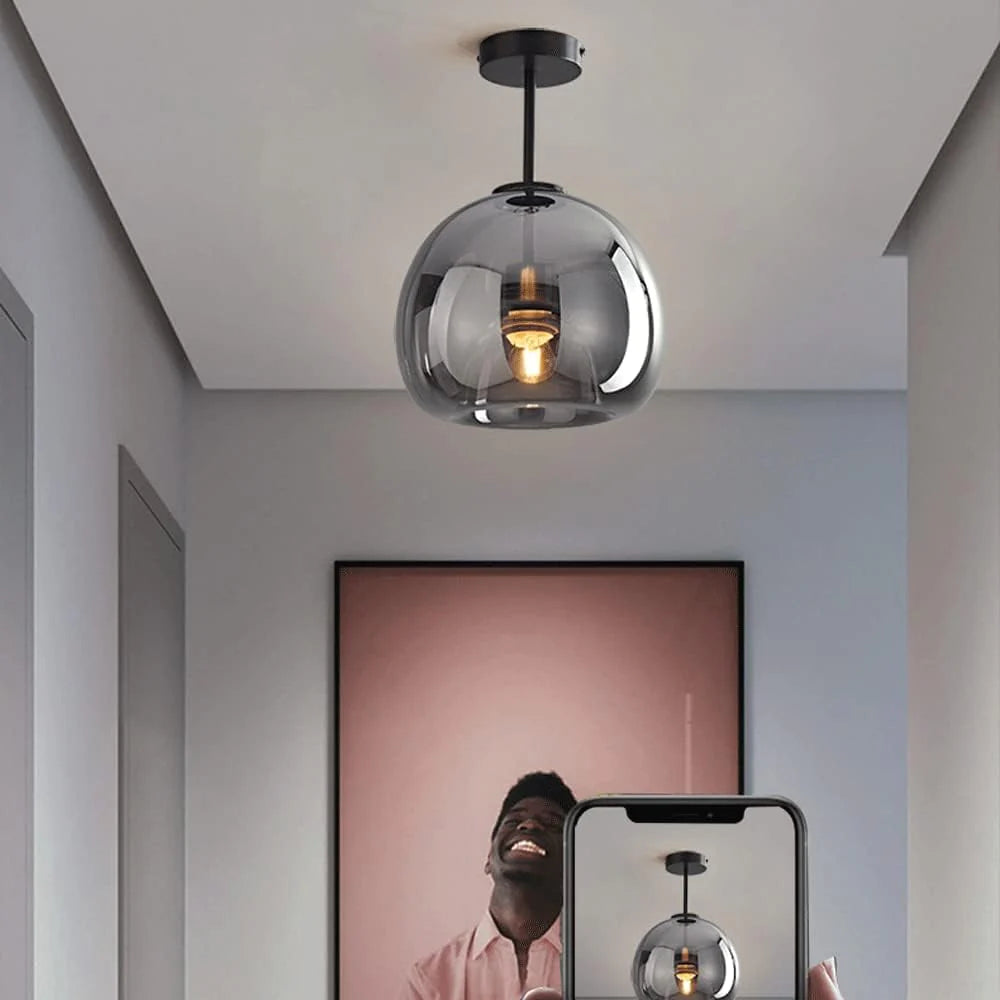 Luvo | Glass and Copper Ceiling Light