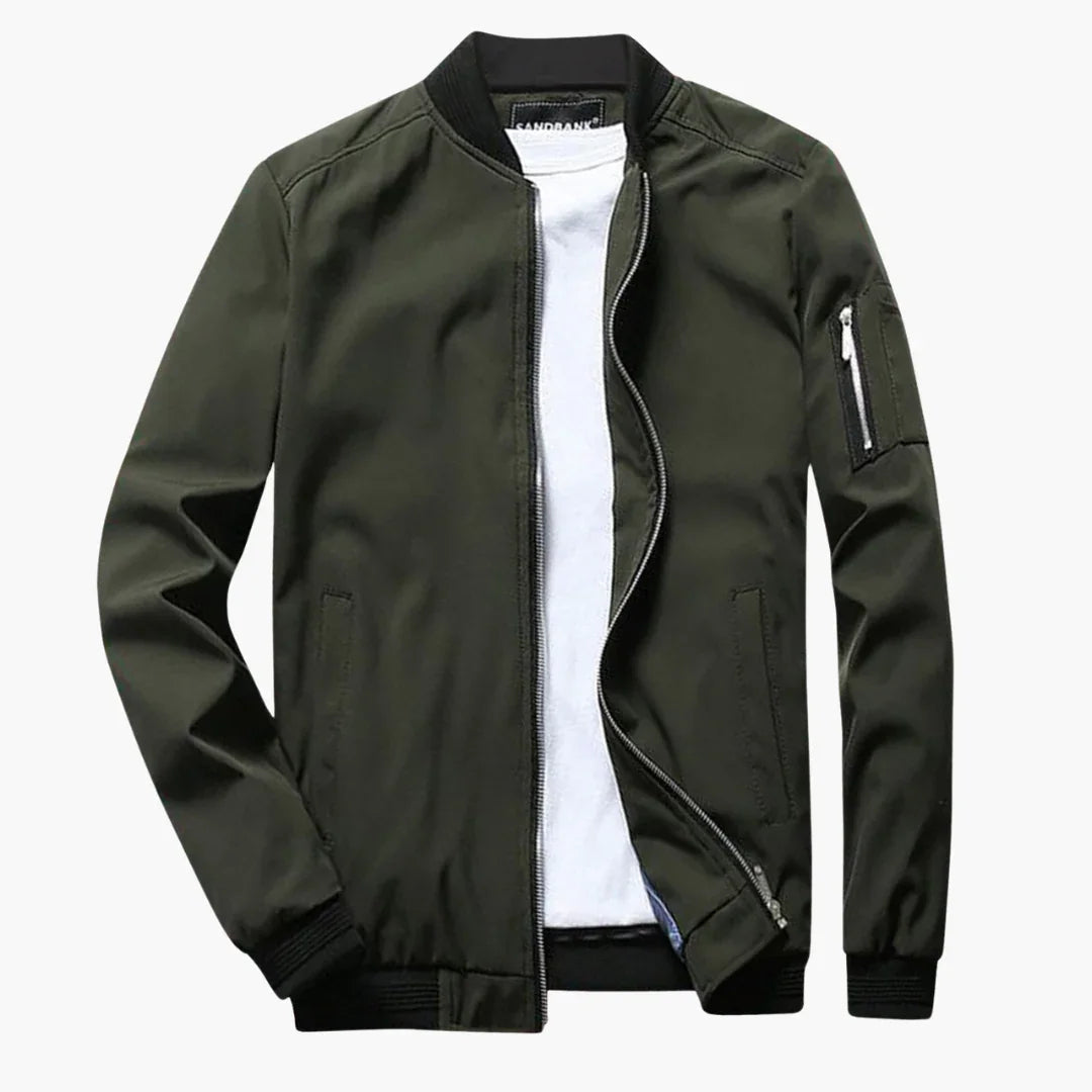 Blouson Homme – Coupe Ajustée avec Fermeture Éclair