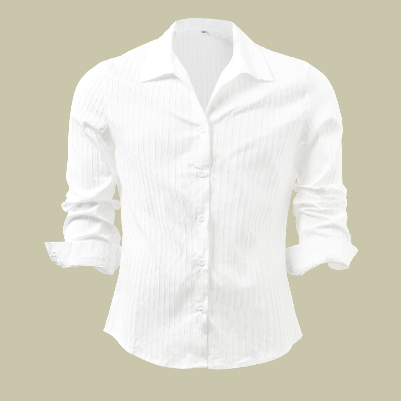 Luvo | Chemise à Rayures pour Homme – Manches Longues et Col à Revers