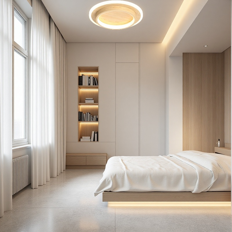 Luvo | Round Ceiling Light – Metal and Acrylic Ring Design
