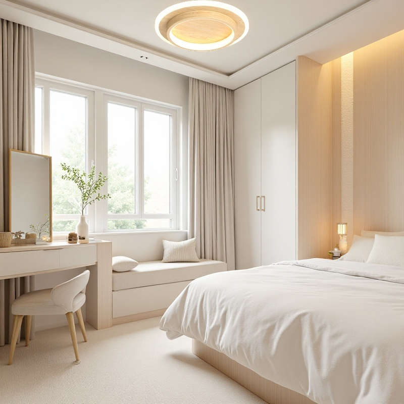 Luvo | Round Ceiling Light – Metal and Acrylic Ring Design