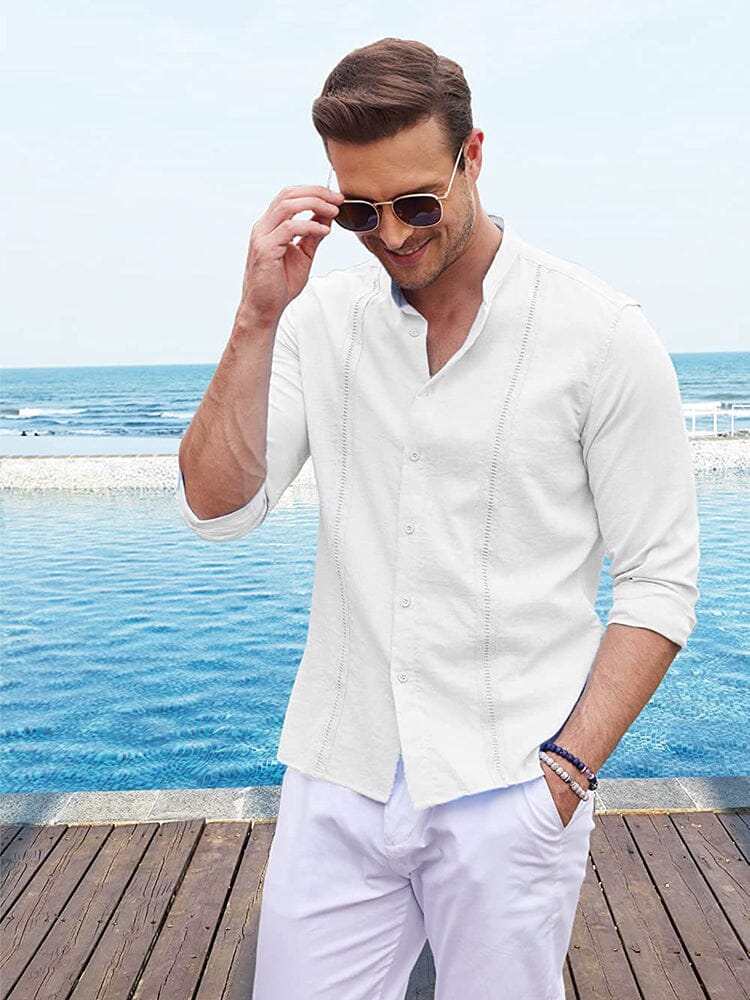 Luvo | Chemise Guayabera en Lin Brodée – Classique et Respirant
