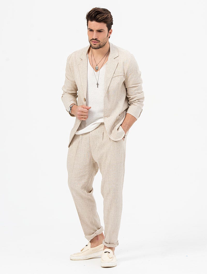 Luvo | Pantalon Décontracté Coloris Beige