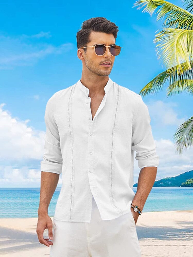 Luvo | Chemise Guayabera en Lin Brodée – Classique et Respirant