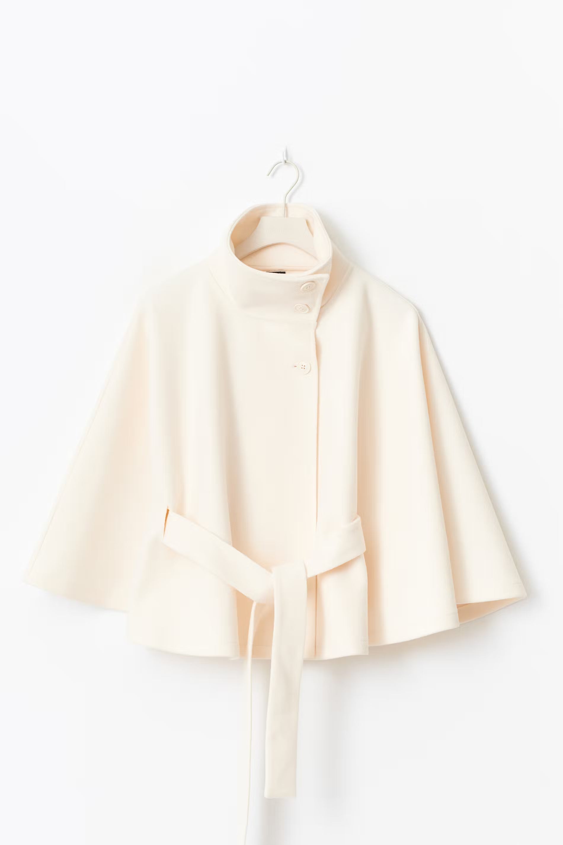 Luvo | Manteau pour Femme avec Manches Cape, Col Haut et Ceinture
