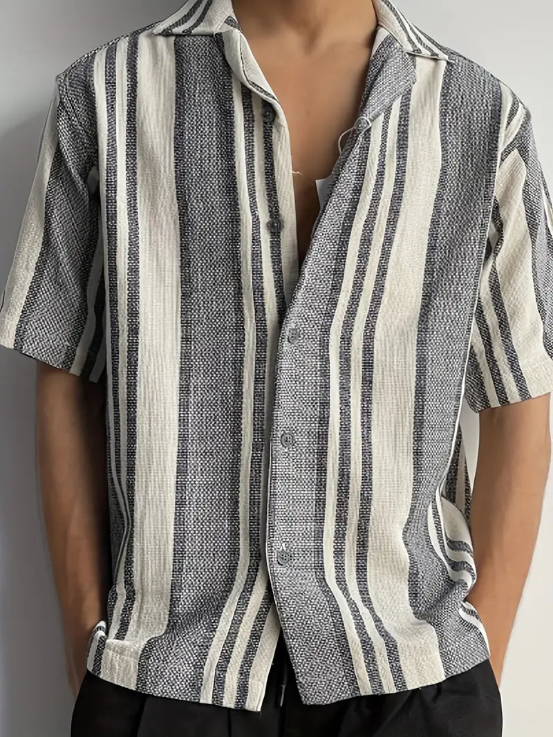 Luvo | Chemise Rayée à Manches Courtes pour Homme – Stylée et Légère