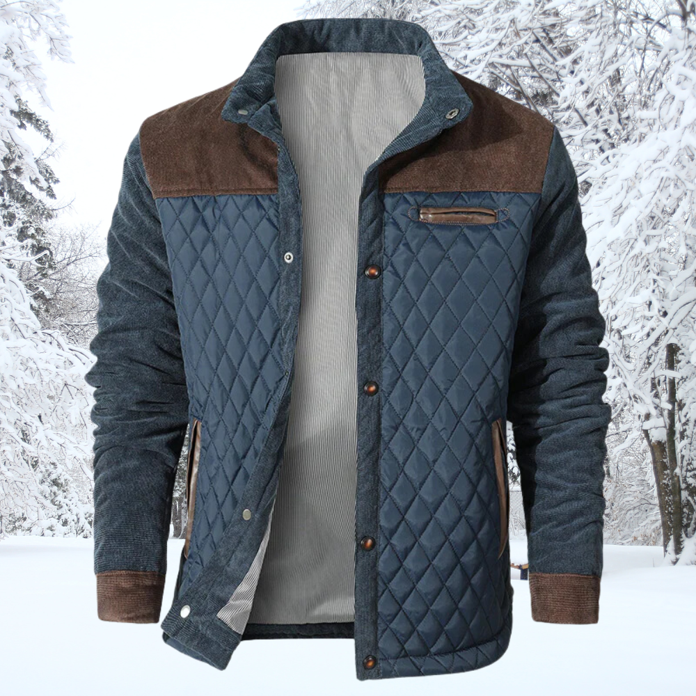 Luvo | Quilted Jacket for Men – Regular Fit with Diamond Pattern