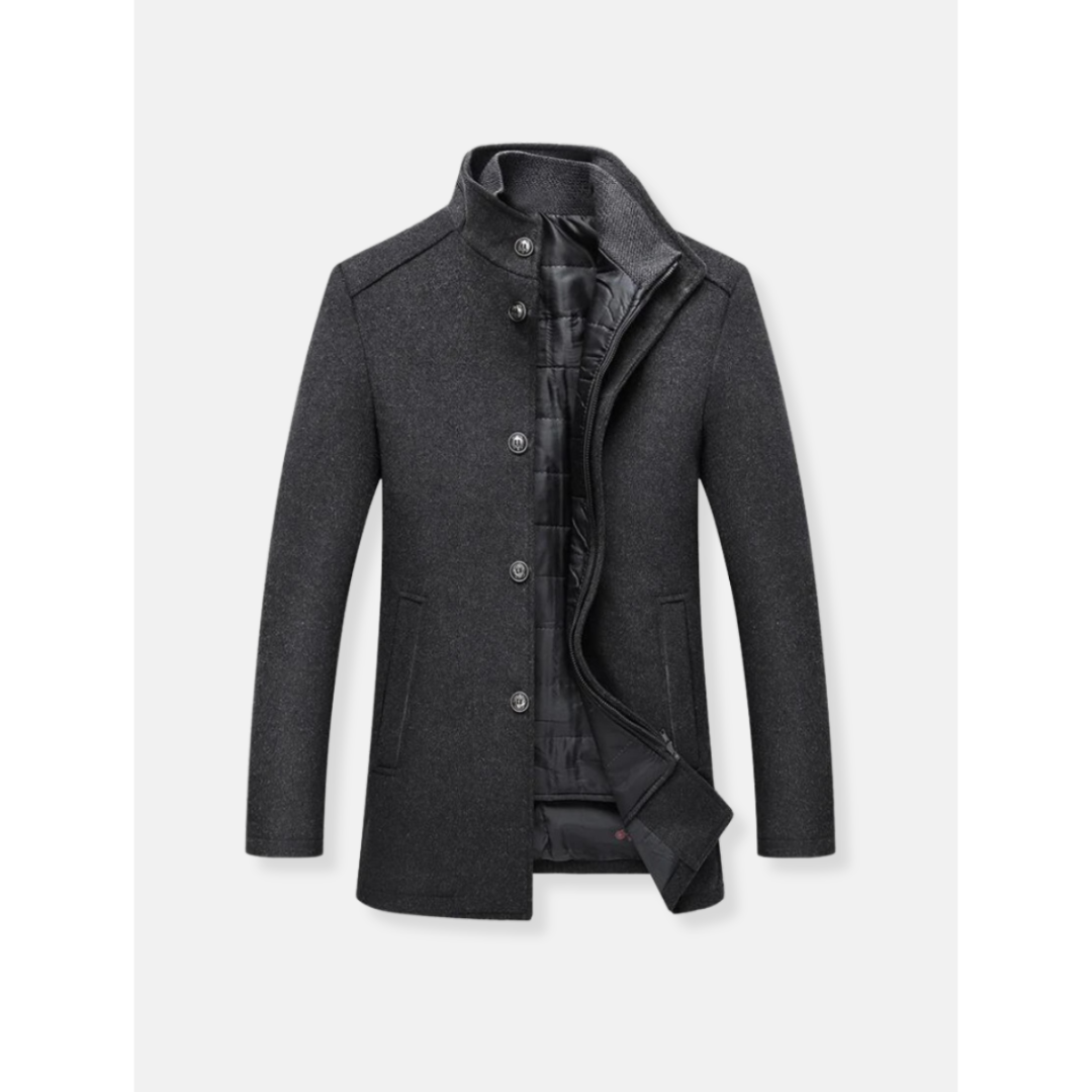 Luvo | Manteau long à manches longues avec fermeture zippée pour homme