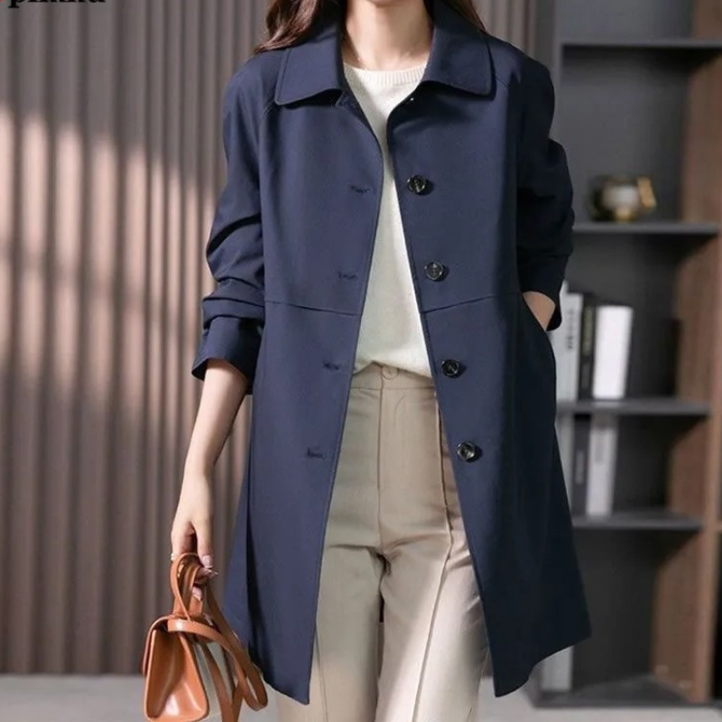 Luvo | Trench-Coat Court à Bouton Unique pour Femme