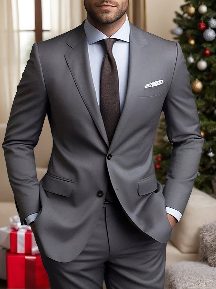 Luvo | Costume Homme Élégant Deux Pièces pour Mariages – Style Raffiné en Gris