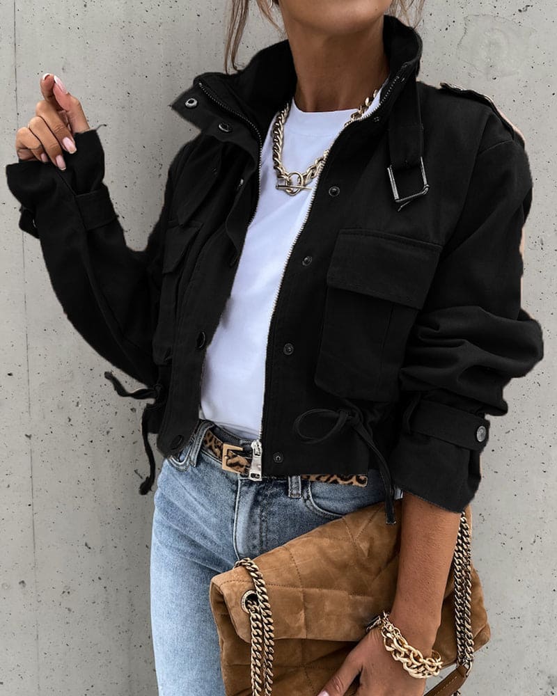Luvo | Veste Mi-Saison Courte et Stylée pour Femme – Avec Poches