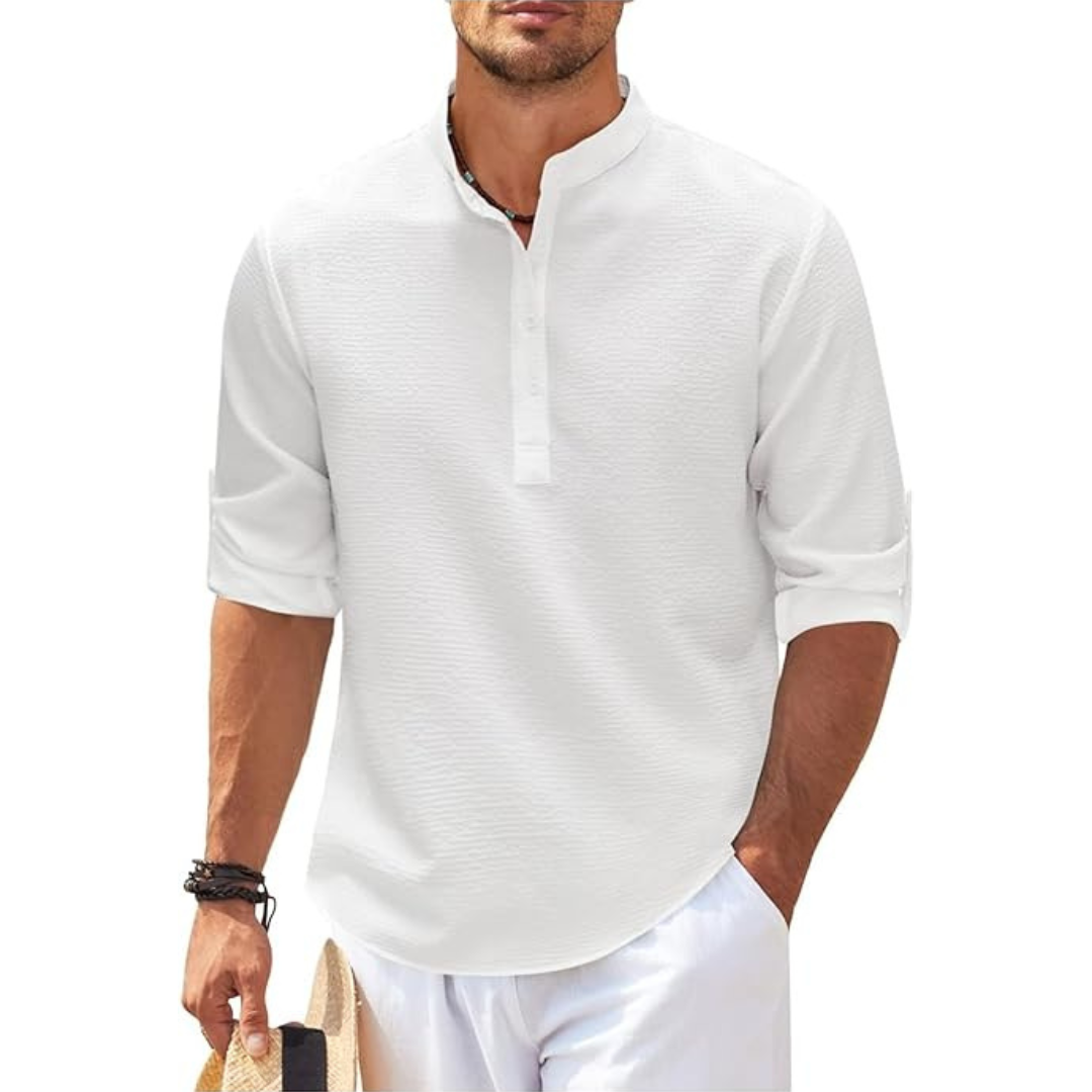 Luvo | Chemise d'Été pour Homme à Col Montant
