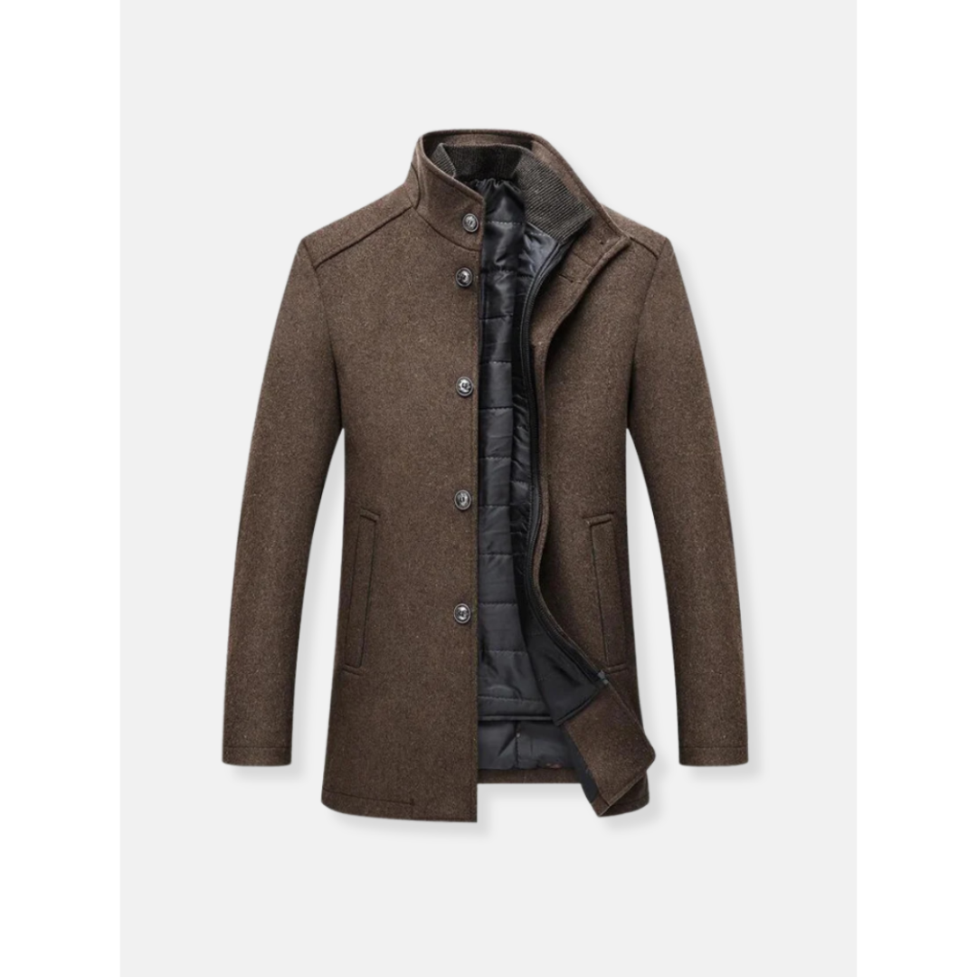 Luvo | Manteau long à manches longues avec fermeture zippée pour homme
