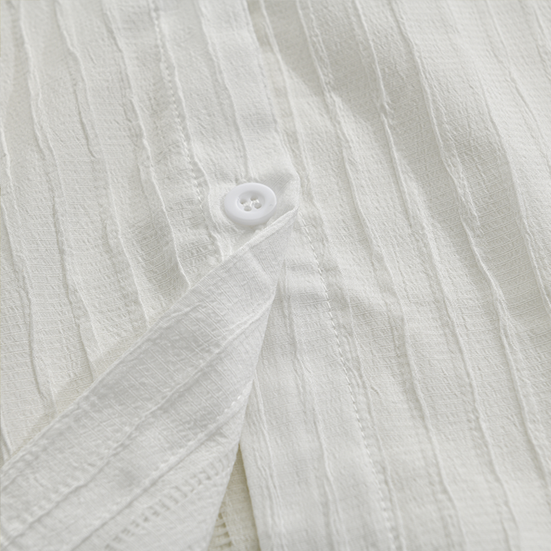 Luvo | Chemise à Rayures pour Homme – Manches Longues et Col à Revers