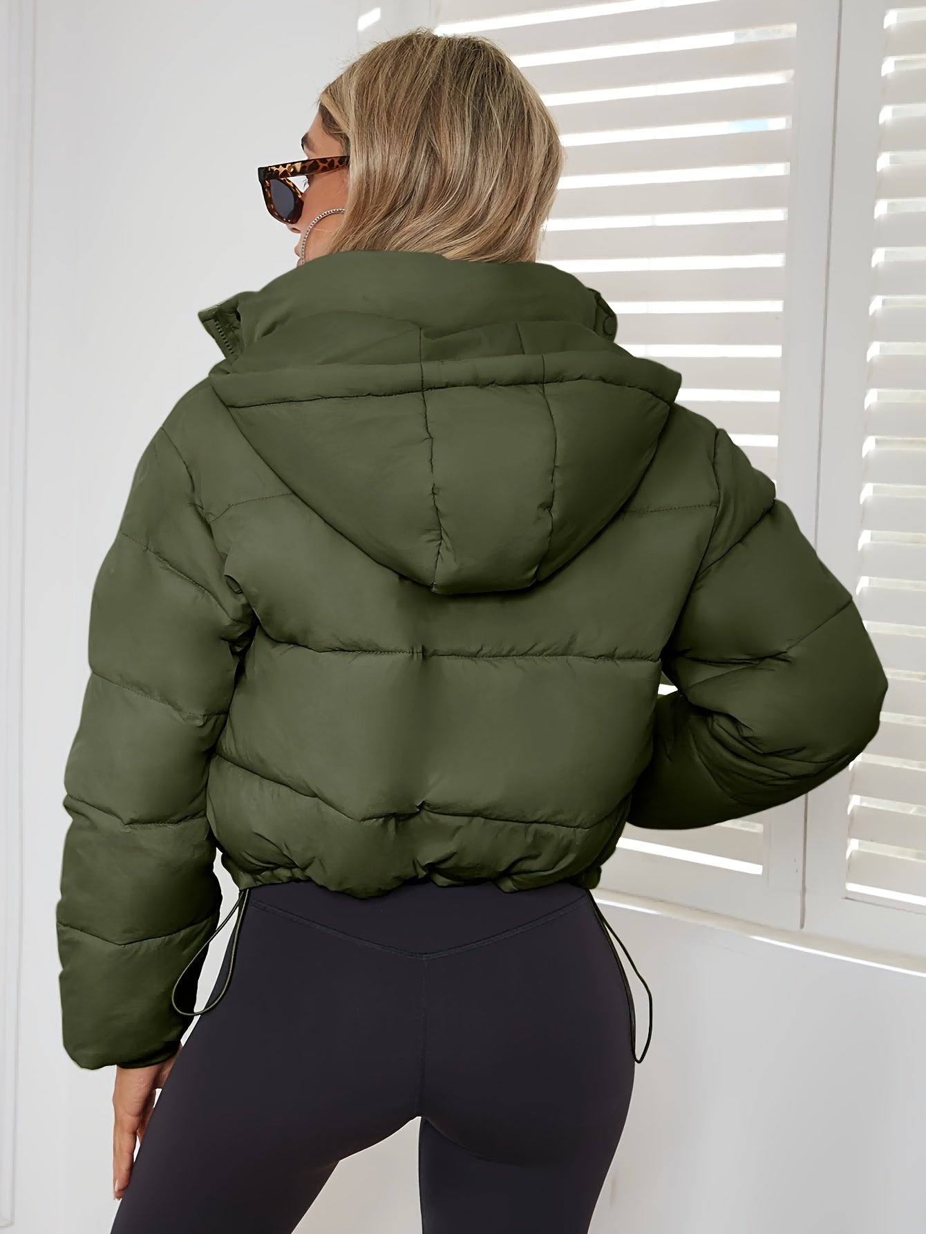 Luvo | Veste de Mi-Saison Courte pour Femme avec Capuche