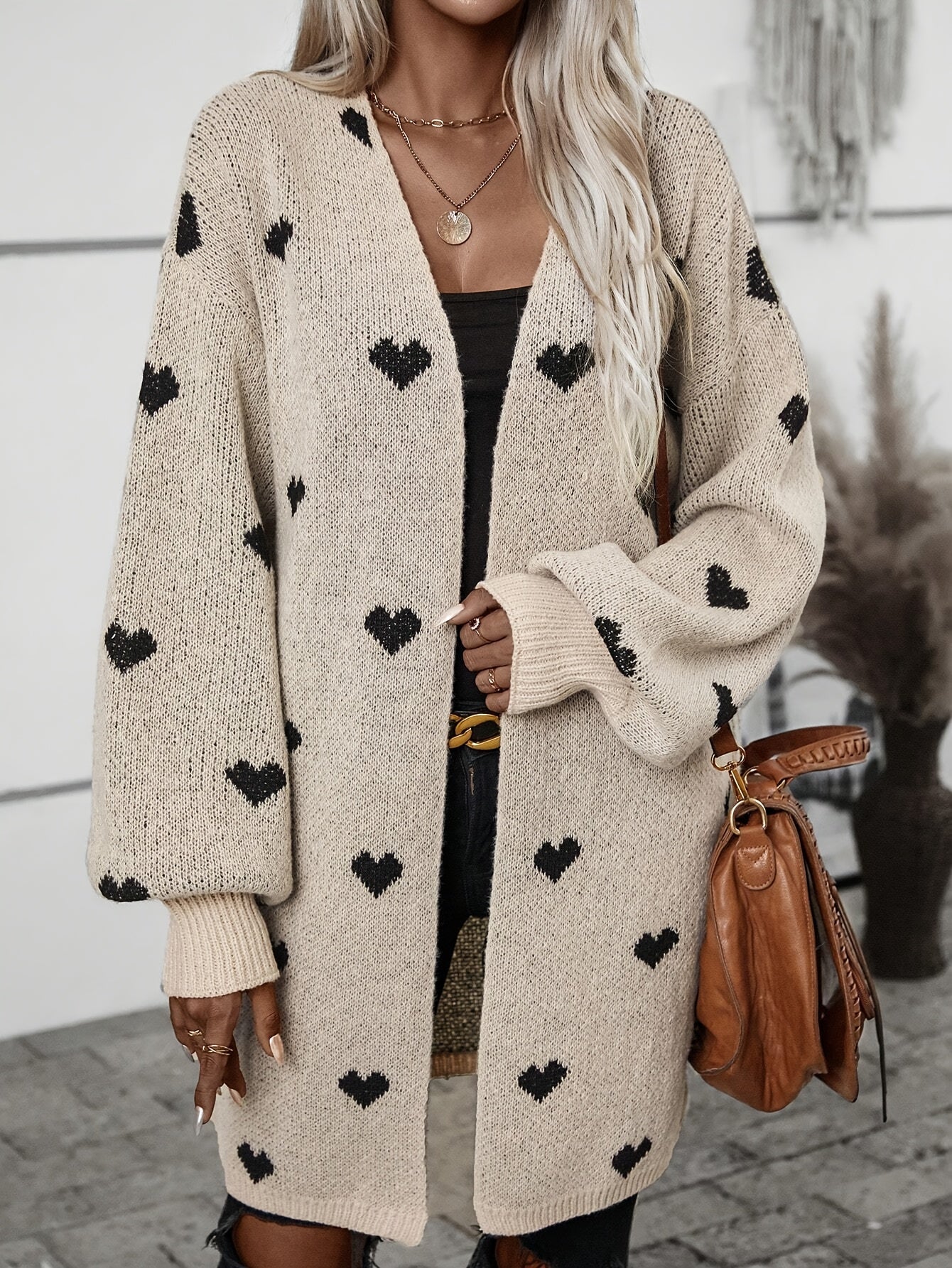 Luvo | Gilet pour femme avec motif cœur - Manches longues