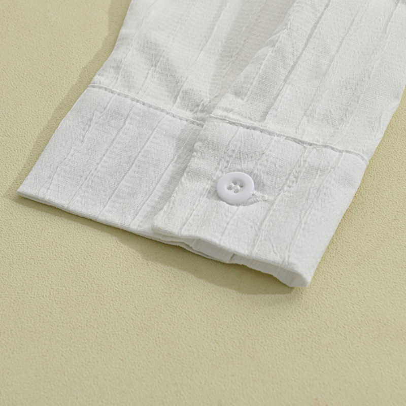 Luvo | Chemise à Rayures pour Homme – Manches Longues et Col à Revers