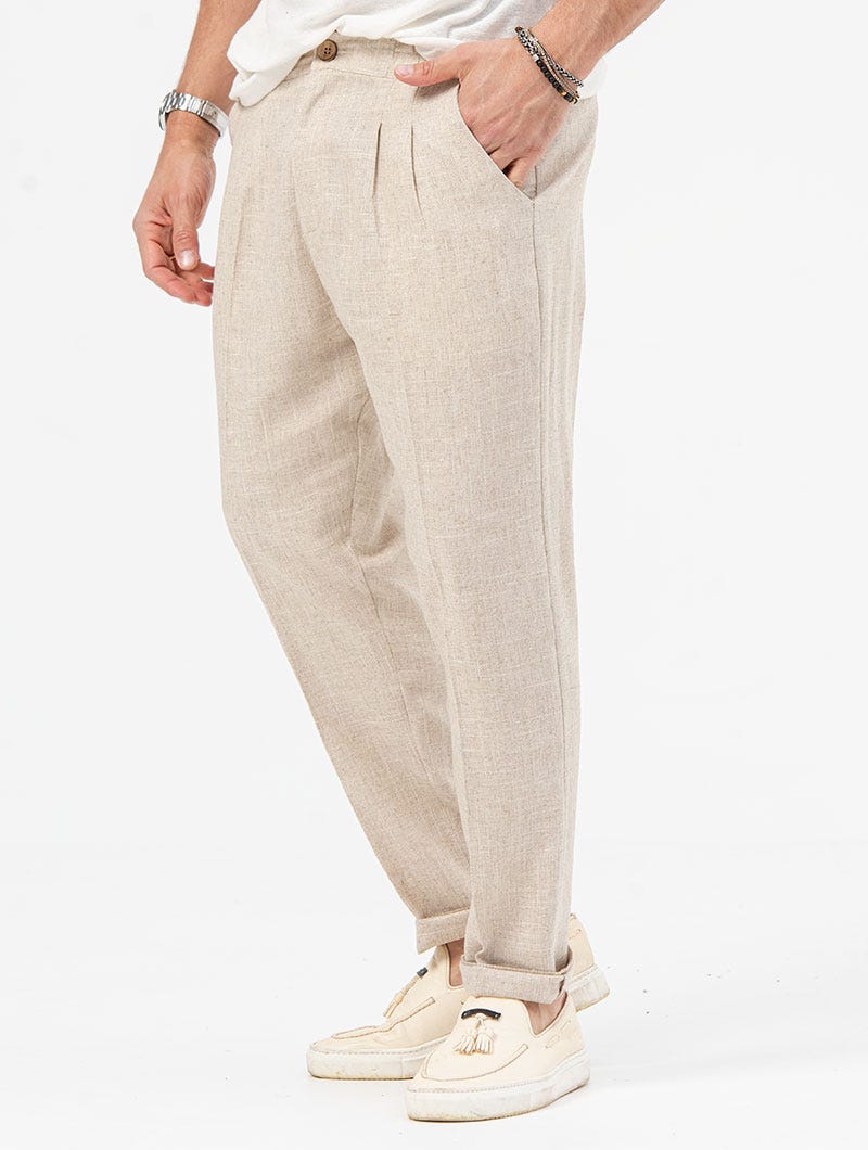 Luvo | Pantalon Décontracté Coloris Beige