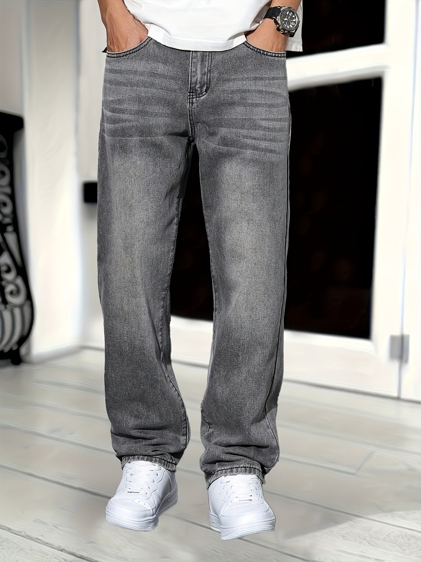 Luvo | Jean Classique en Denim à Coupe Droite