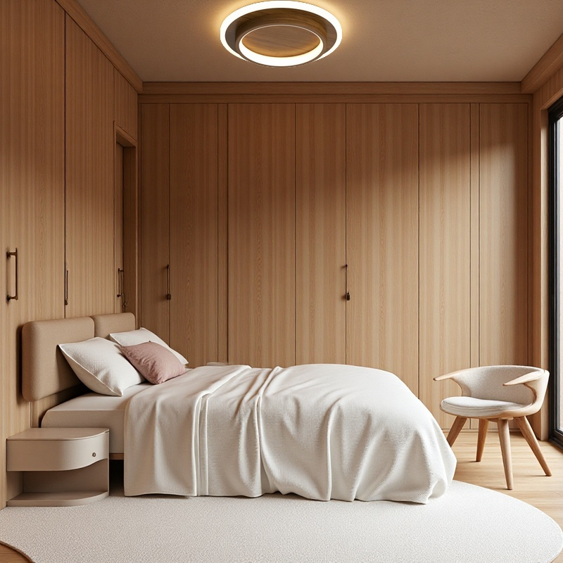 Luvo | Round Ceiling Light – Metal and Acrylic Ring Design