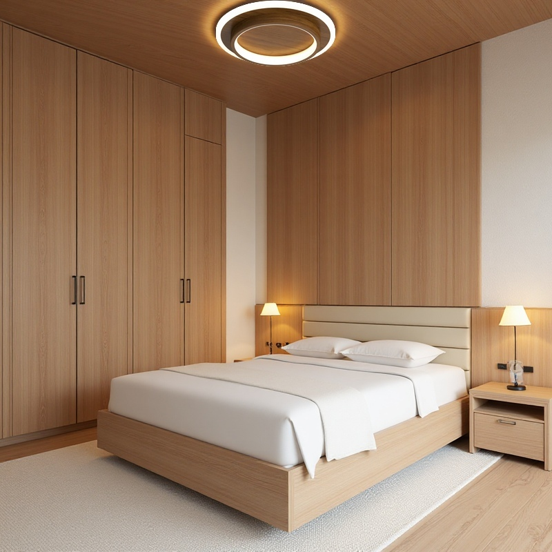 Luvo | Round Ceiling Light – Metal and Acrylic Ring Design