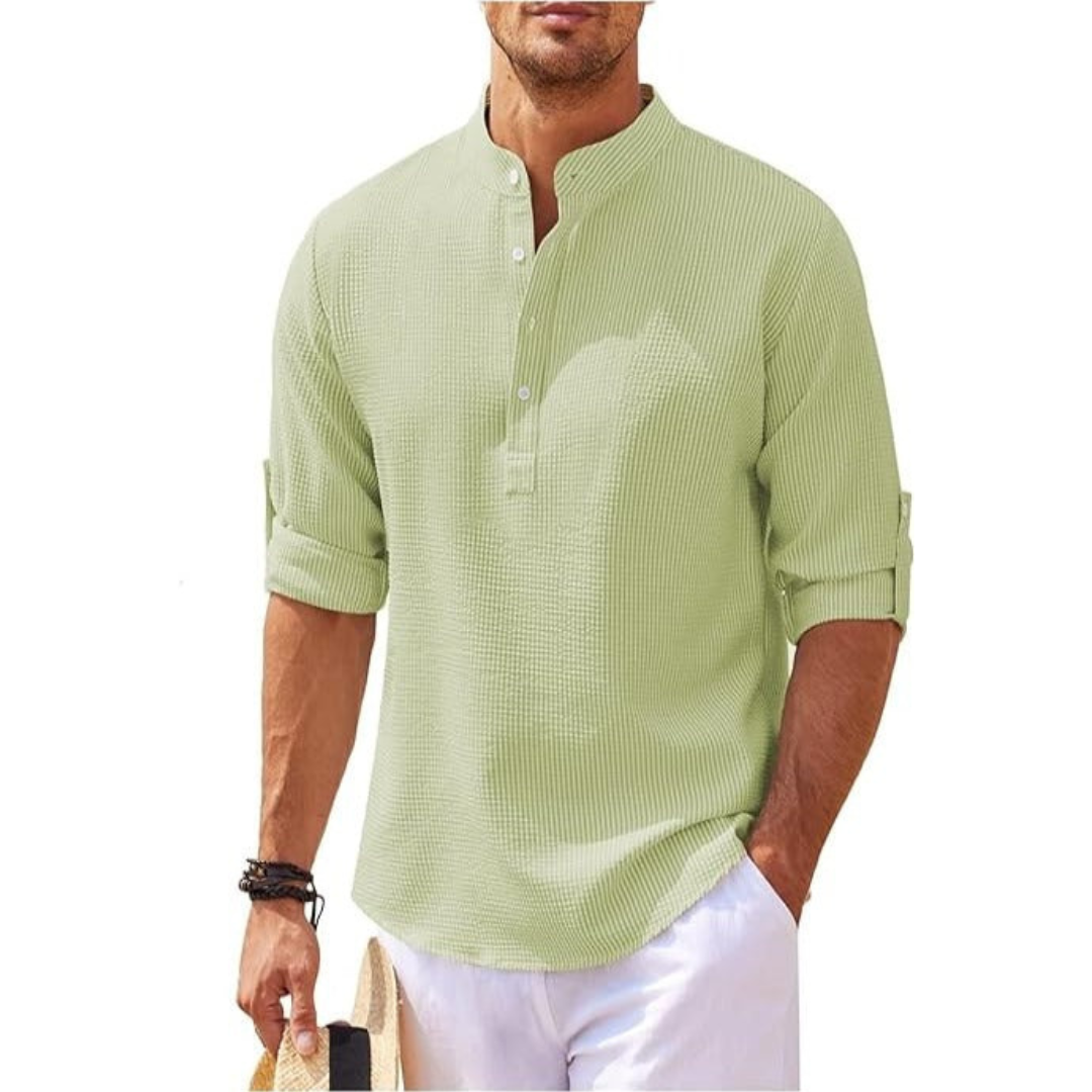 Luvo | Chemise d'Été pour Homme à Col Montant