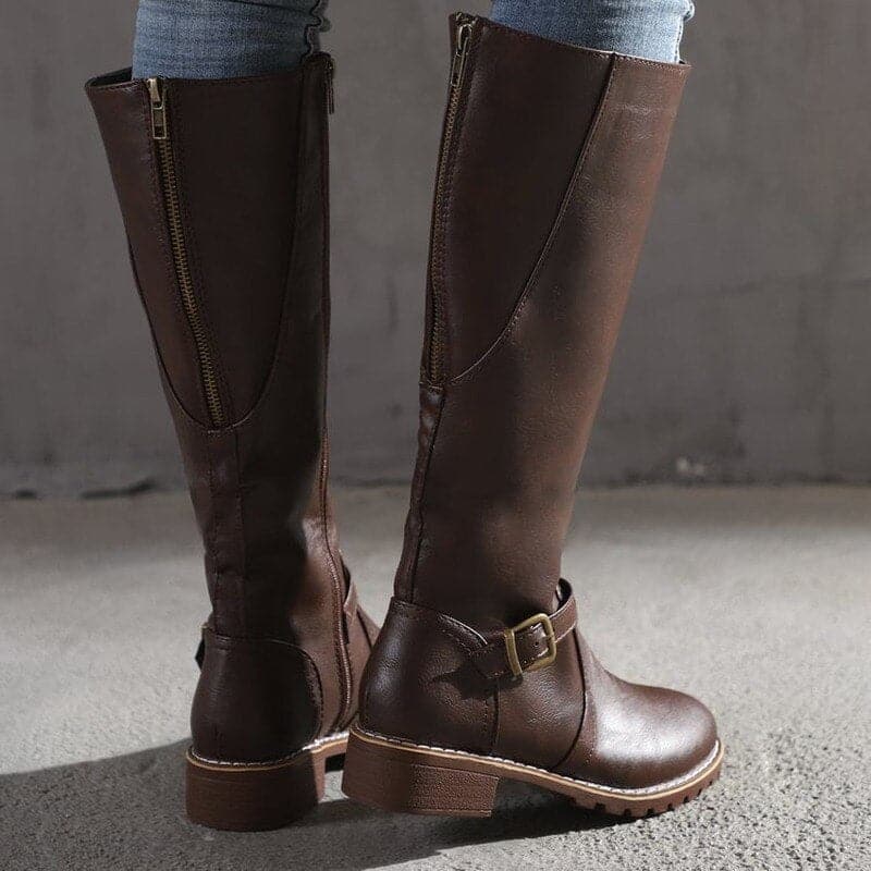 Luvo | Bottes Hautes pour Femme – Avec Talon Bloc et Bout Rond
