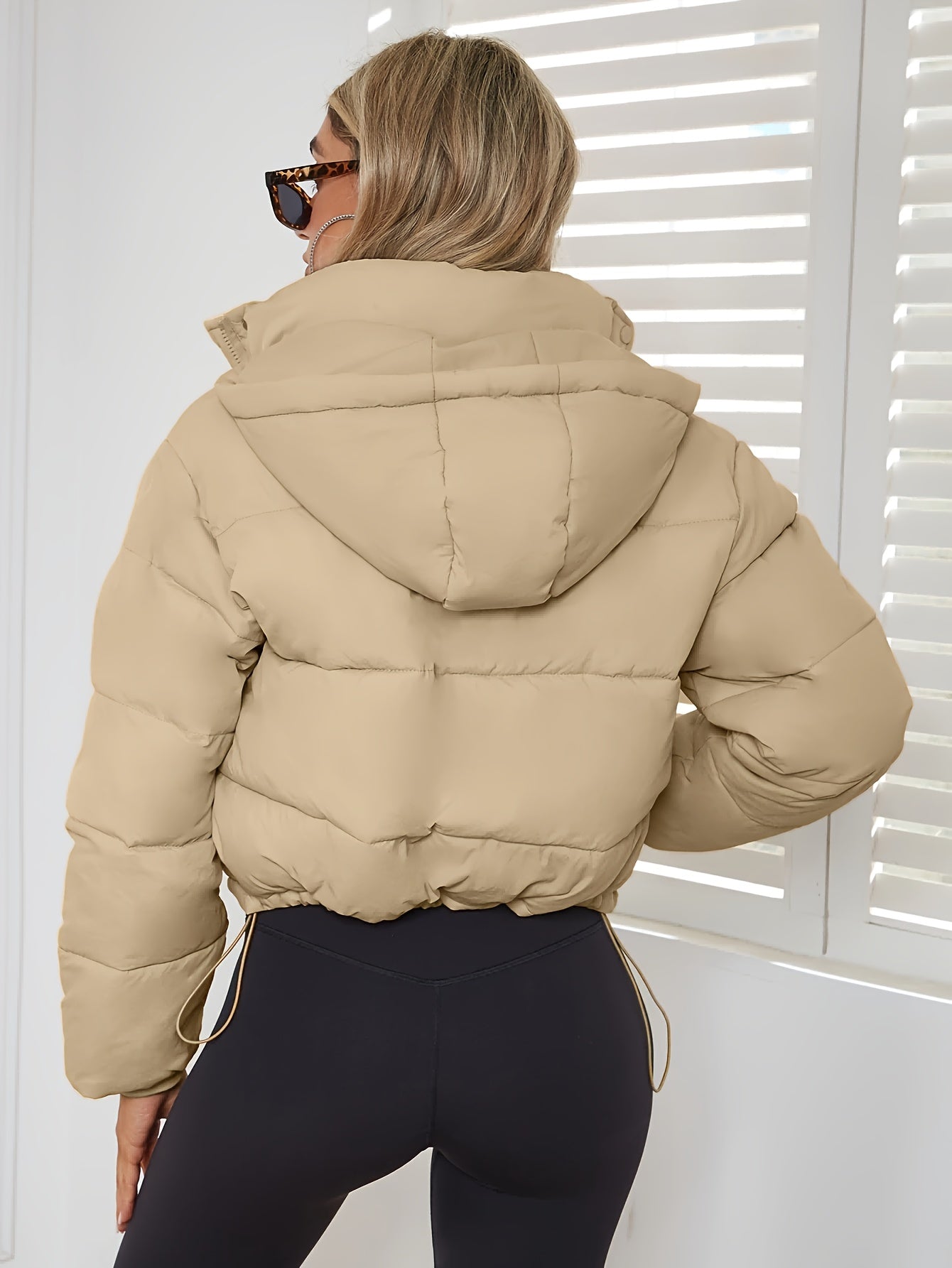 Luvo | Veste de Mi-Saison Courte pour Femme avec Capuche