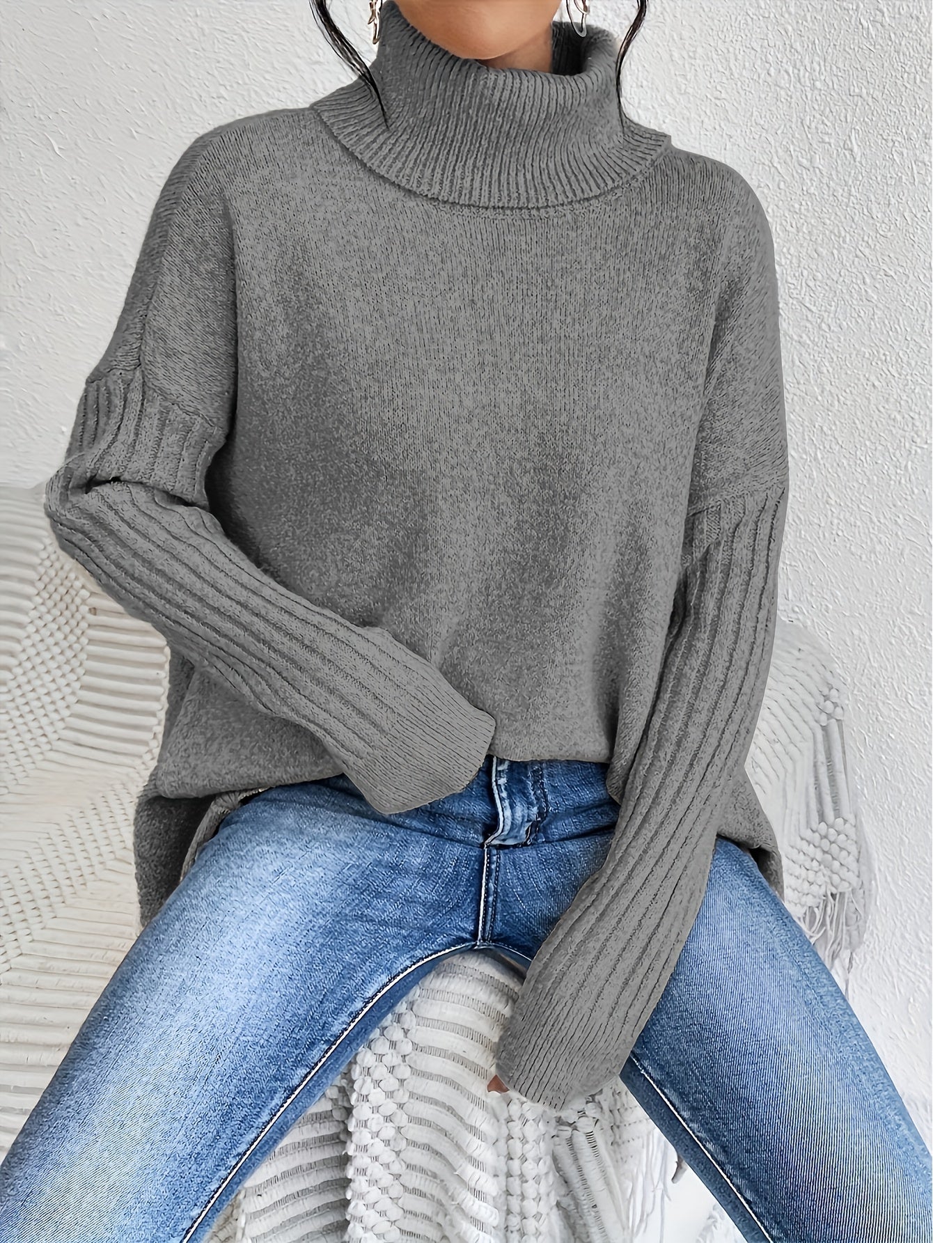 Luvo | Pull à Col Roulé pour Femme – Coupe Oversize