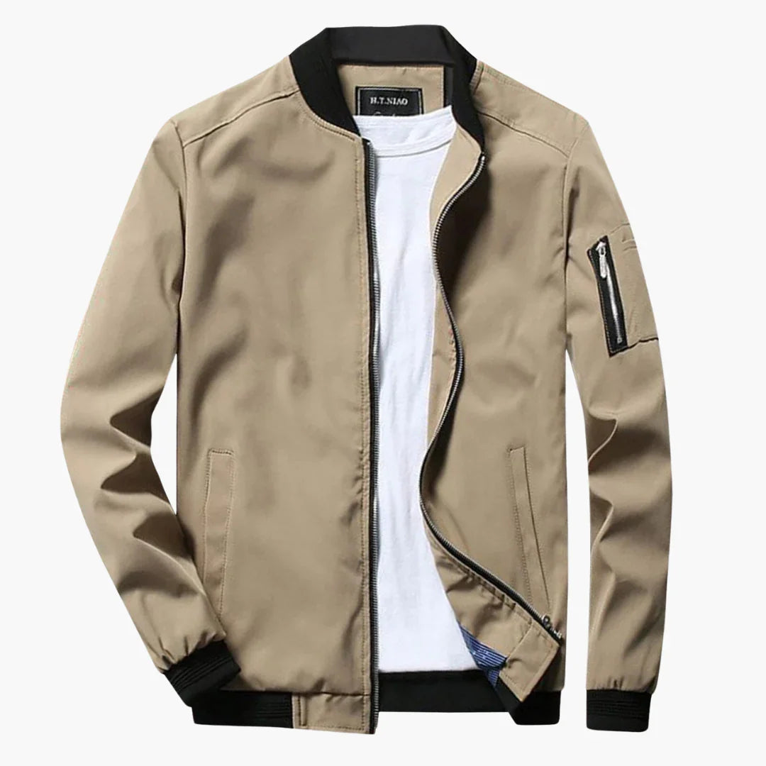 Blouson Homme – Coupe Ajustée avec Fermeture Éclair