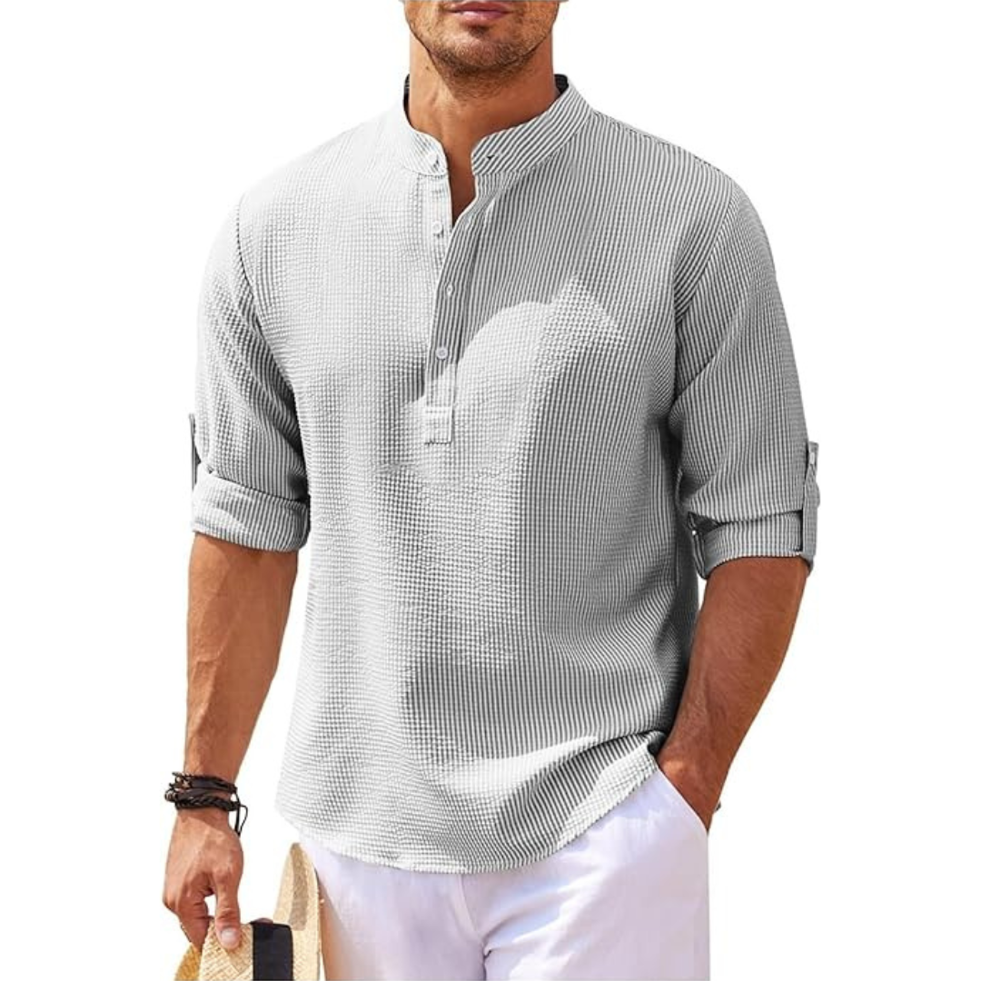 Luvo | Chemise d'Été pour Homme à Col Montant