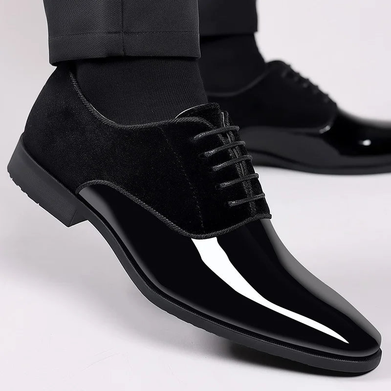 Luvo | Chaussures Vernies pour Homme – PU & Velours, Élégantes et Festives